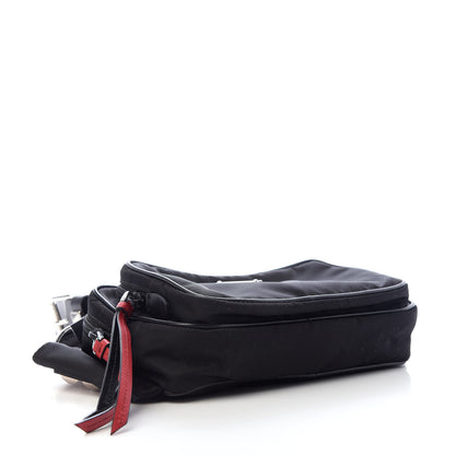 Prada Tessuto Nylon Calfskin Studded Belt Bag Black 4 of 9