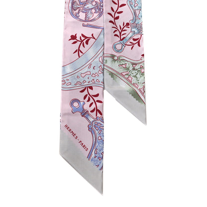 Hermes Silk Etriers Remix Twilly Rose Pale Bordeaux 2 of 4