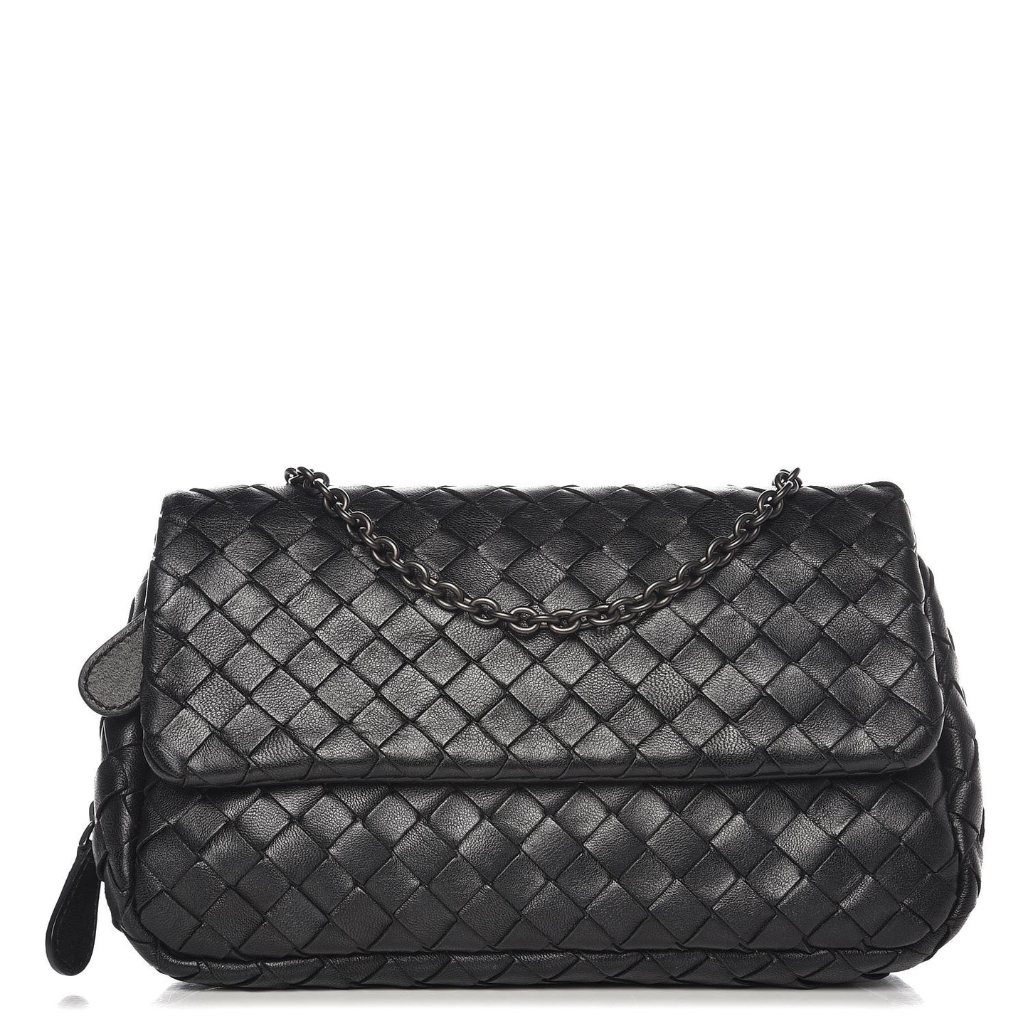 Nappa Intrecciato Small Chain Crossbody Black