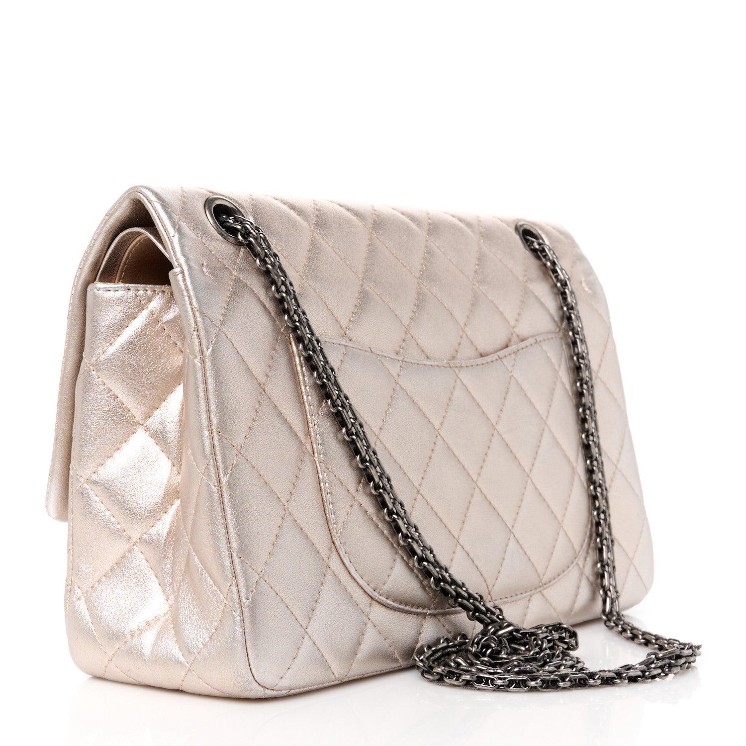 Chanel Metallic Aged Calfskin Quilted 2.55 Reissue 226 Flap Light Pink 3 of 10