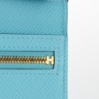 Hermes Epsom Bearn Gusset Wallet Bleu Atoll 8 of 9