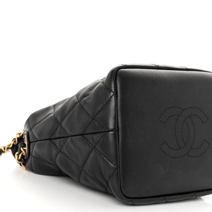 Chanel Lambskin Quilted Small Perfect Meeting Hobo Black 9 of 11