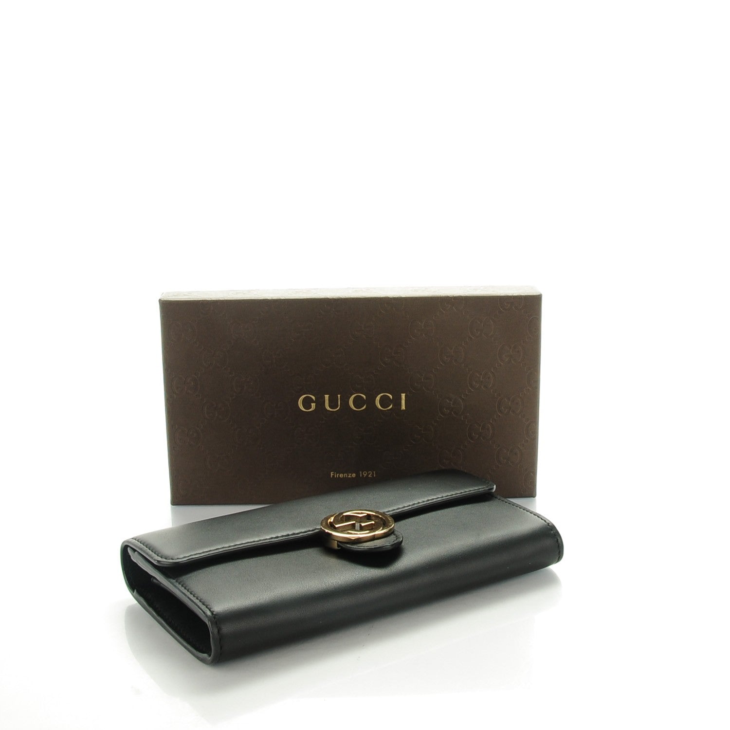 Gucci Moon Calfskin Icon Continental Wallet Black 4 of 7