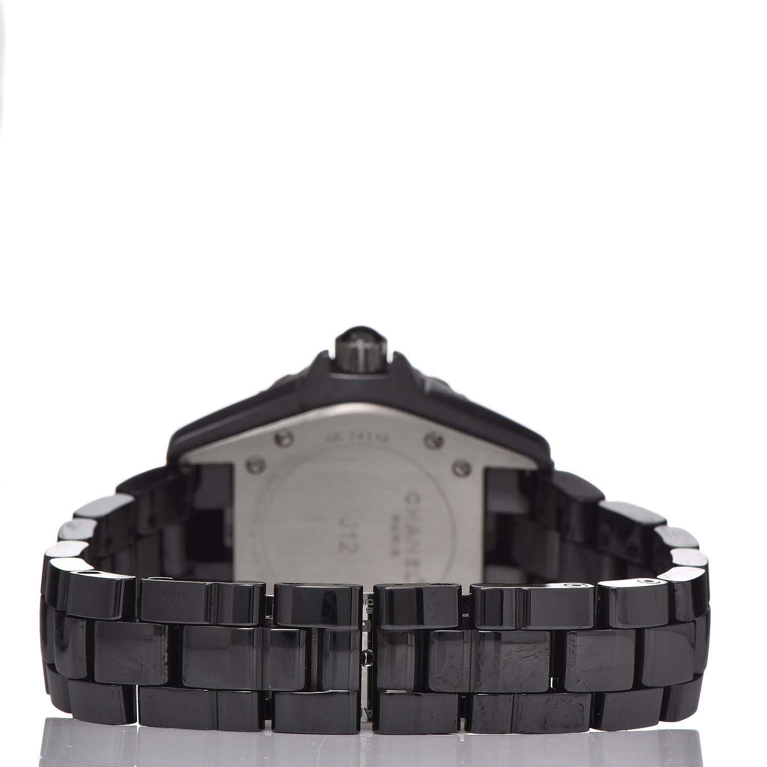 Chanel Stainless Steel Ceramic Diamond 33mm J12 Quartz Watch Black 4 of 6