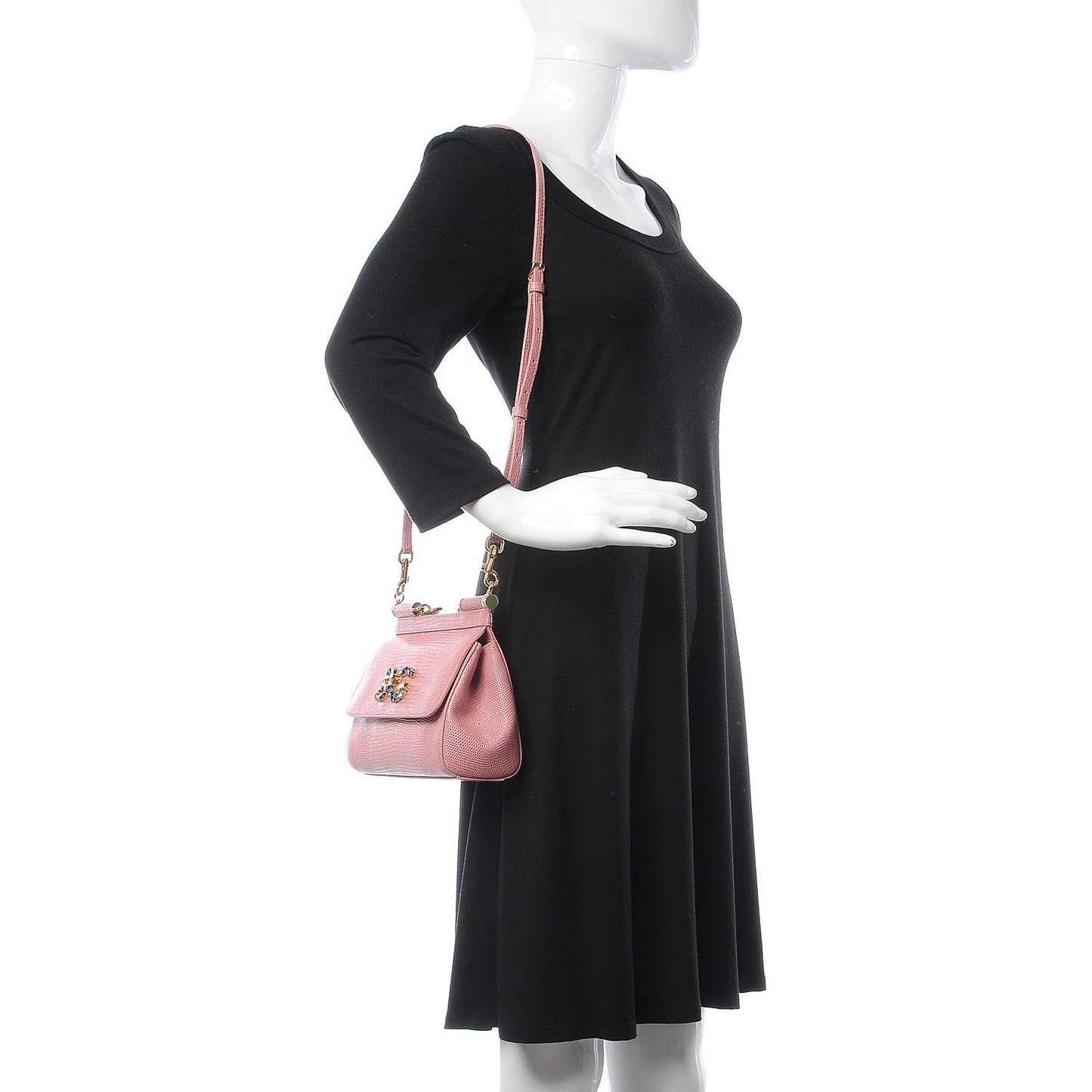 Stampa Iguana Crystal Small Miss Sicily Satchel Pink