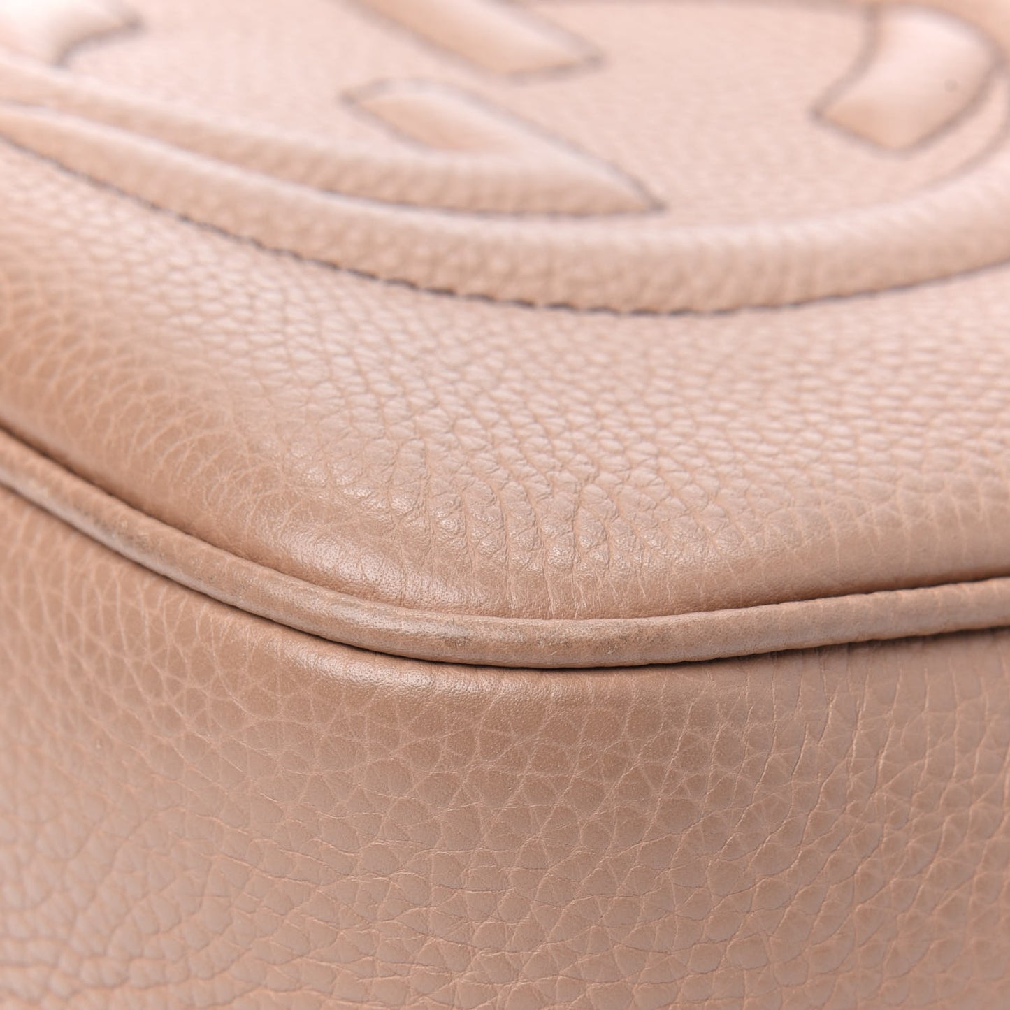 Pebbled Calfskin Small Soho Disco Bag Rose Beige