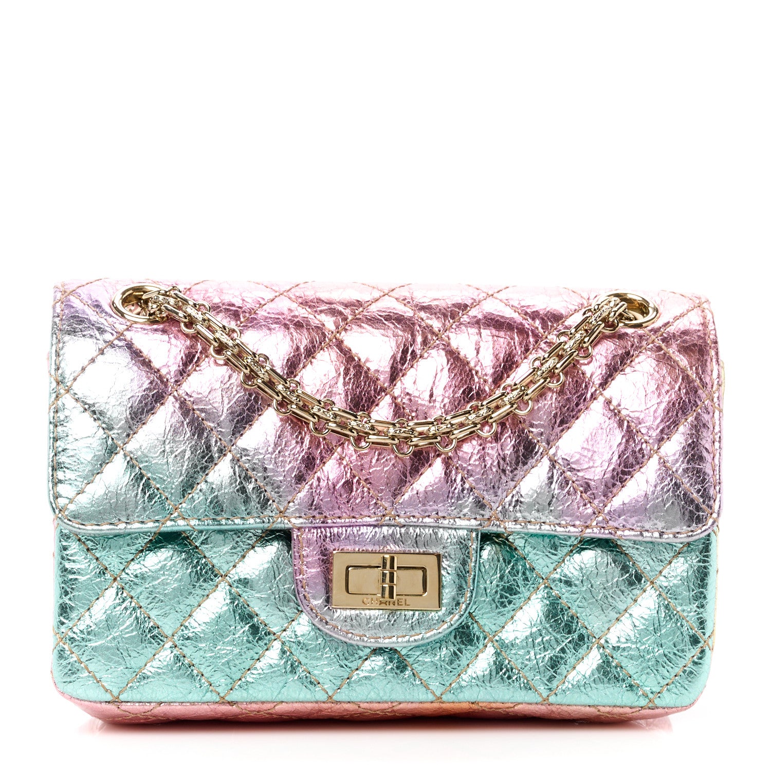 Chanel Metallic Goatskin Quilted Mini 2.55 Reissue Flap Multicolor 1 of 12
