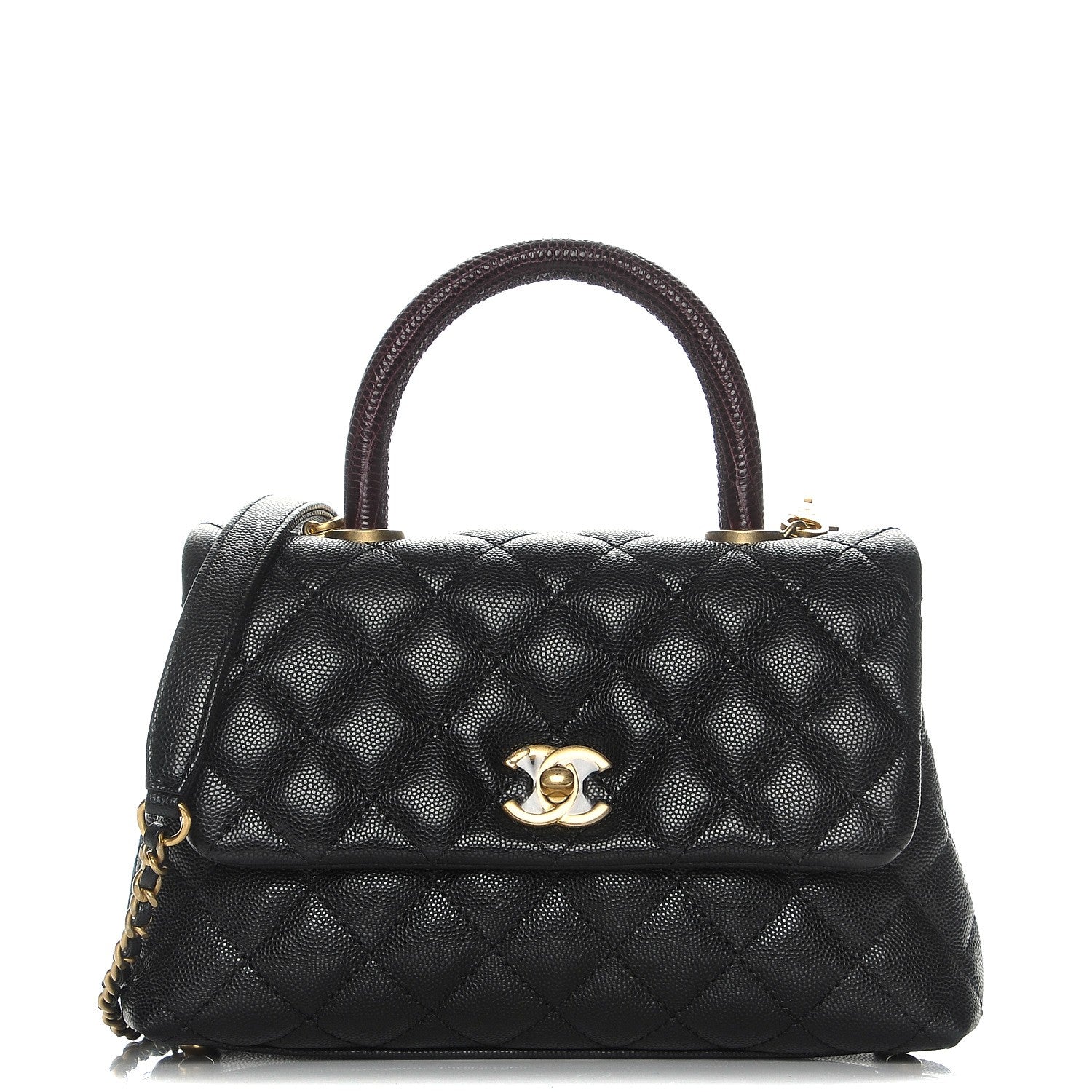 Chanel Caviar Lizard Quilted Mini Coco Handle Flap Black 1 of 7