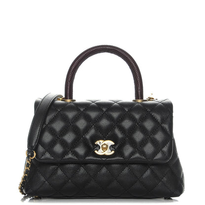 Chanel Caviar Lizard Quilted Mini Coco Handle Flap Black 1 of 7