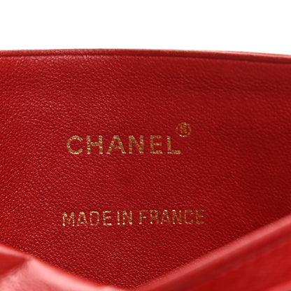 Chanel Lambskin Diamond Stitched Card Holder Red 5 of 9