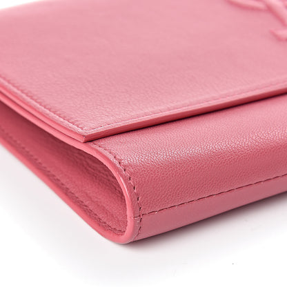 Saint Laurent Calfskin Monogram Large Belle De Jour Clutch Pink 7 of 11
