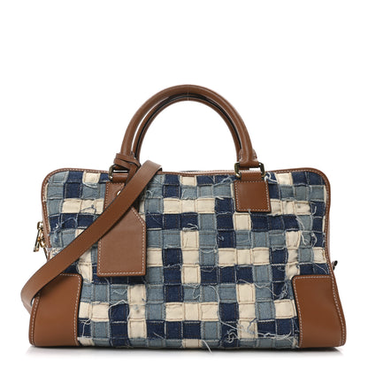 Loewe Jacquard Denim Calfskin Amazona 36 Blue Brown 1 of 9