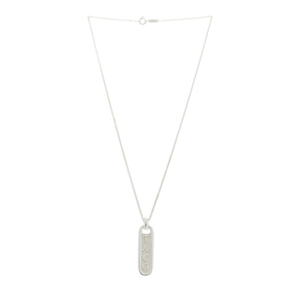 Tiffany Sterling Silver Zipper Bar Pendant Necklace 3 of 7
