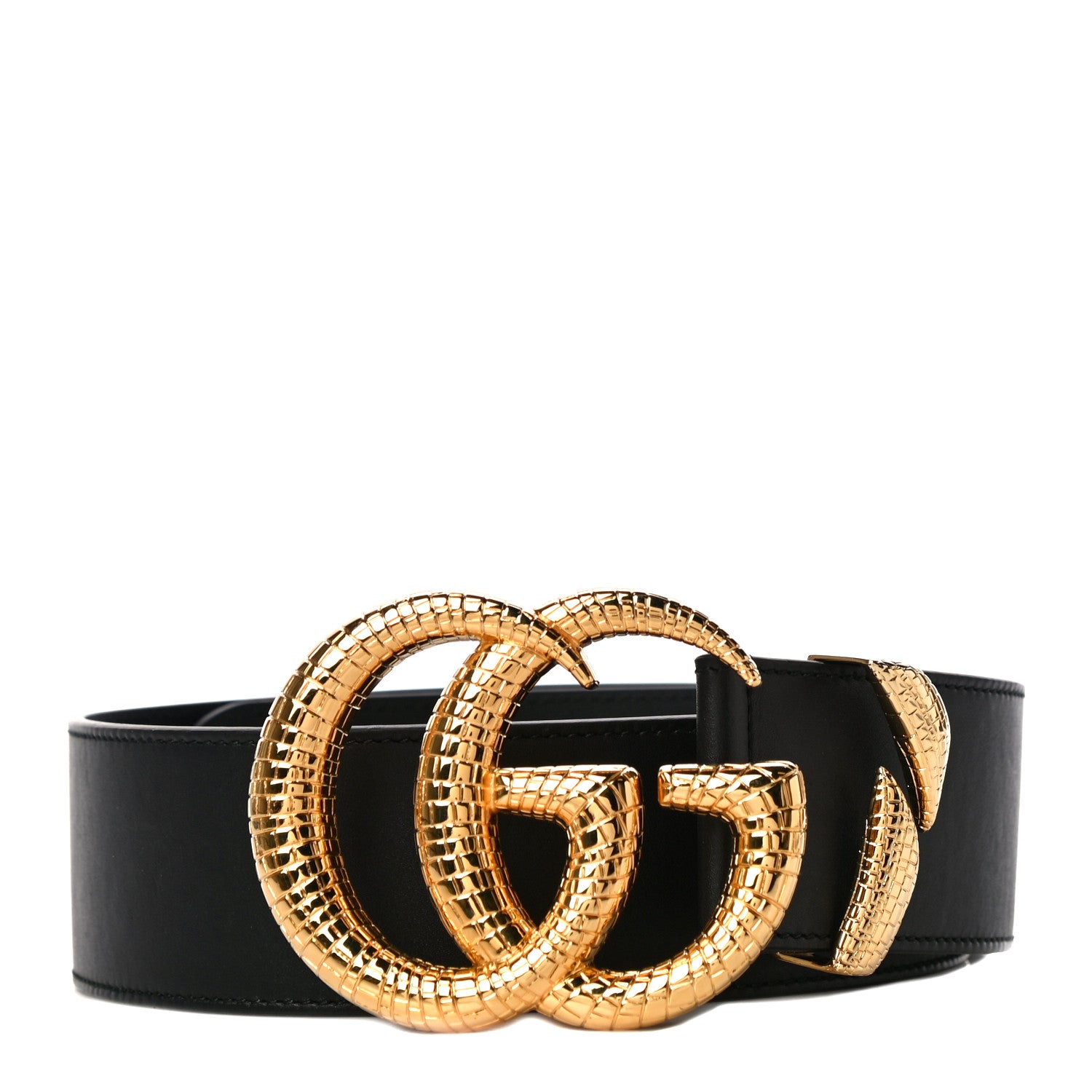 Gucci Calfskin Lizard Double G 50mm Belt 75 30 Black 1 of 8