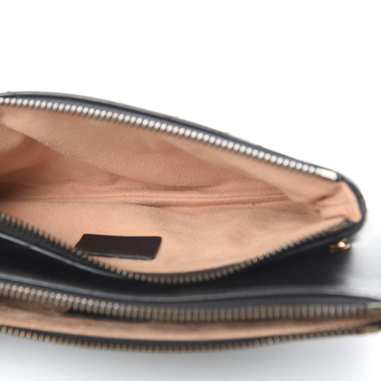 Gucci Calfskin Matelasse Small GG Marmont Double Zip Shoulder Bag Black 5 of 12