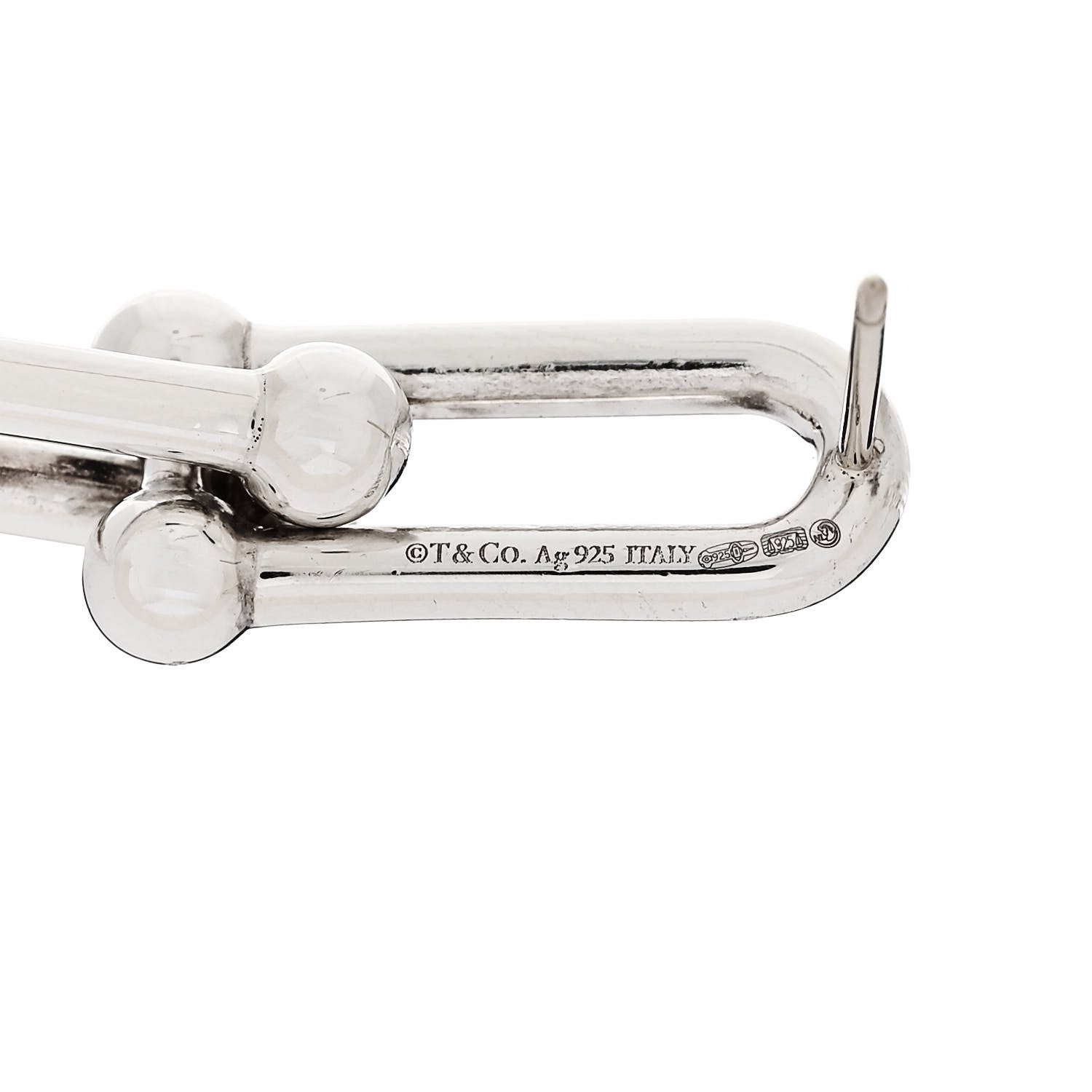 Tiffany Sterling Silver HardWear Double Long Link Earrings 4 of 5