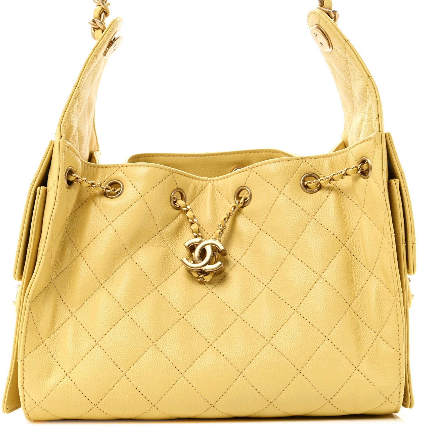 Chanel Caviar Quilted Small Chanel 25 Handbag Light Yellow 8 of 11