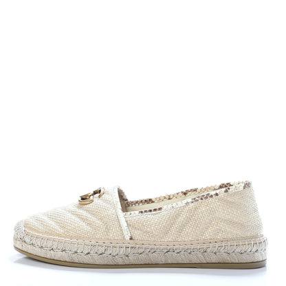Gucci Straw Elaphe Matelasse GG Marmont Espadrilles 40 Natural Cream Brown 1 of 10
