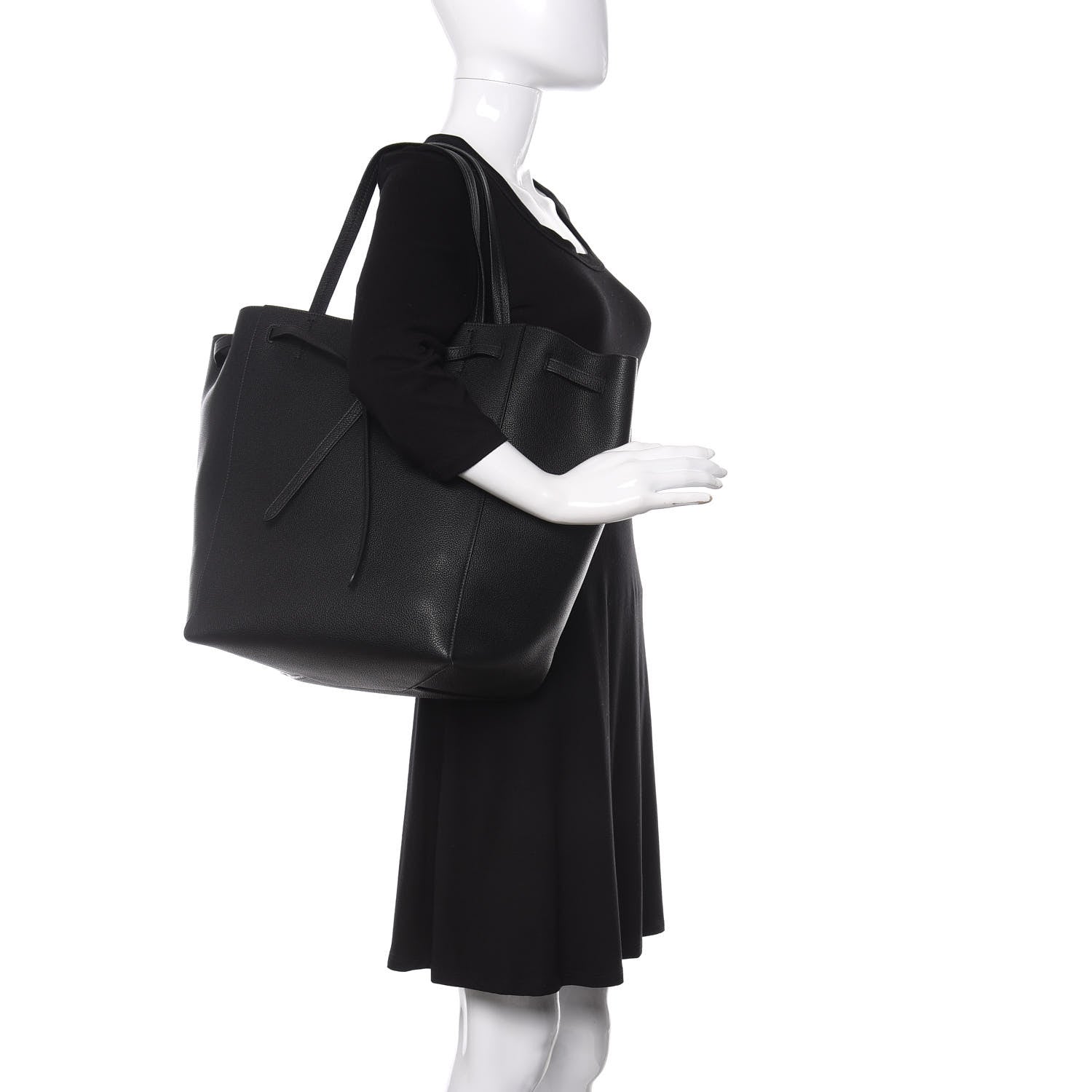 Celine Soft Grained Calfskin Medium Belt Cabas Phantom Black 2 of 11