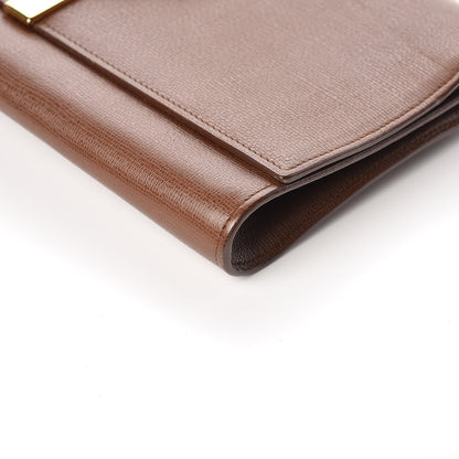 Saint Laurent Textured Calfskin Y Ligne Clutch Brown 10 of 14
