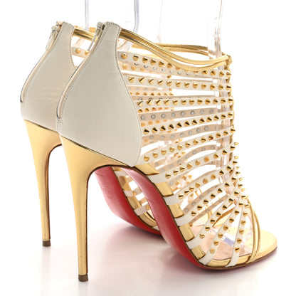 Christian Louboutin Kid Nappa Millaclou 100 Cage Sandals 37 Edelweiss Gold 5 of 14