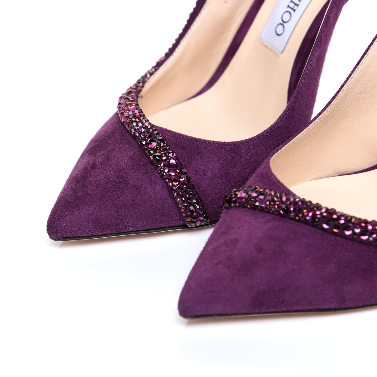 Suede Crystal Feather Tacey 100 Pumps 37 Grape