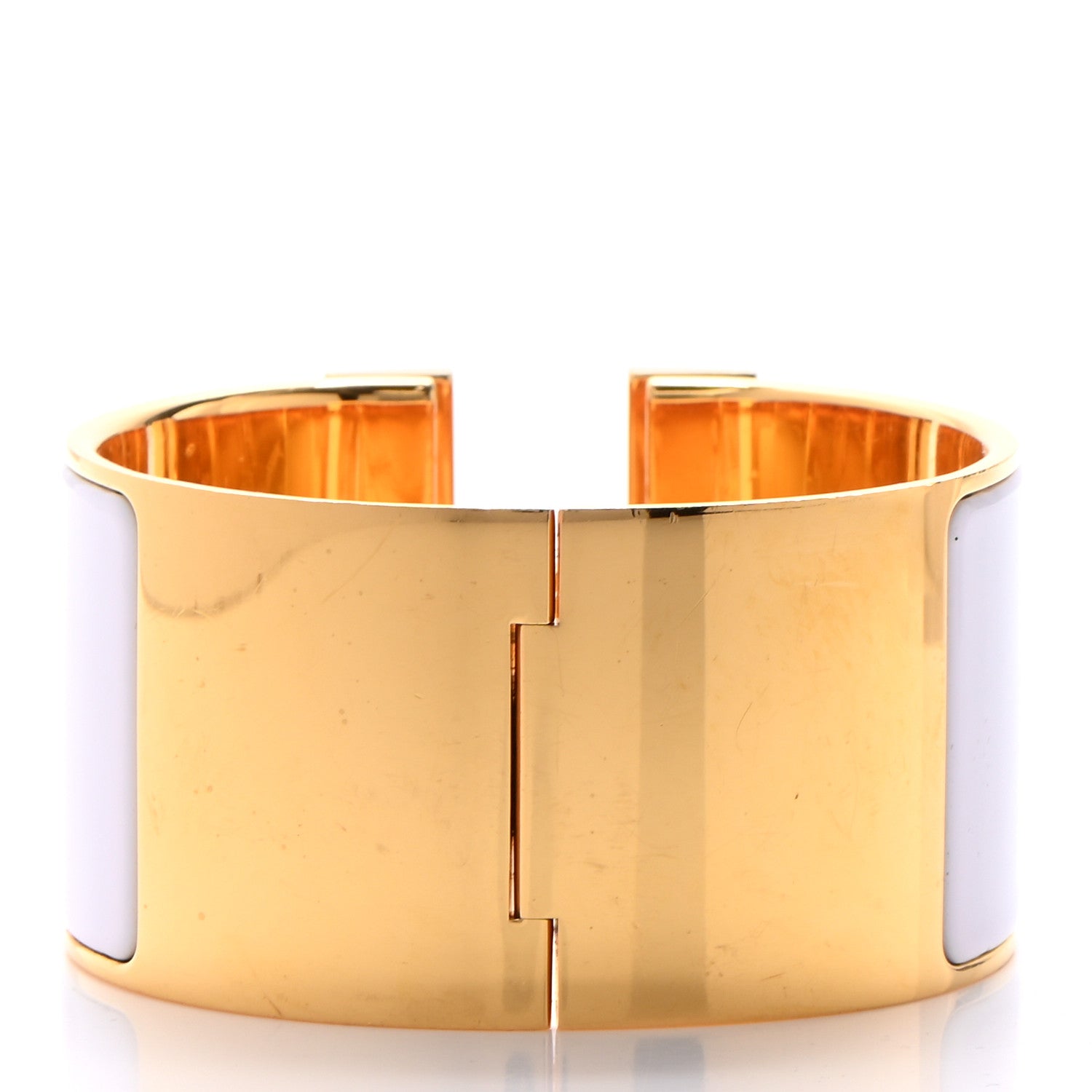 Hermes Enamel Extra Wide Clic Clac H Bracelet GM White 3 of 8