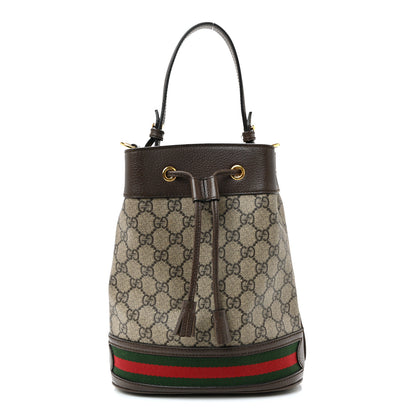 Gucci GG Supreme Monogram Web Small Ophidia Bucket Bag Brown 1 of 11