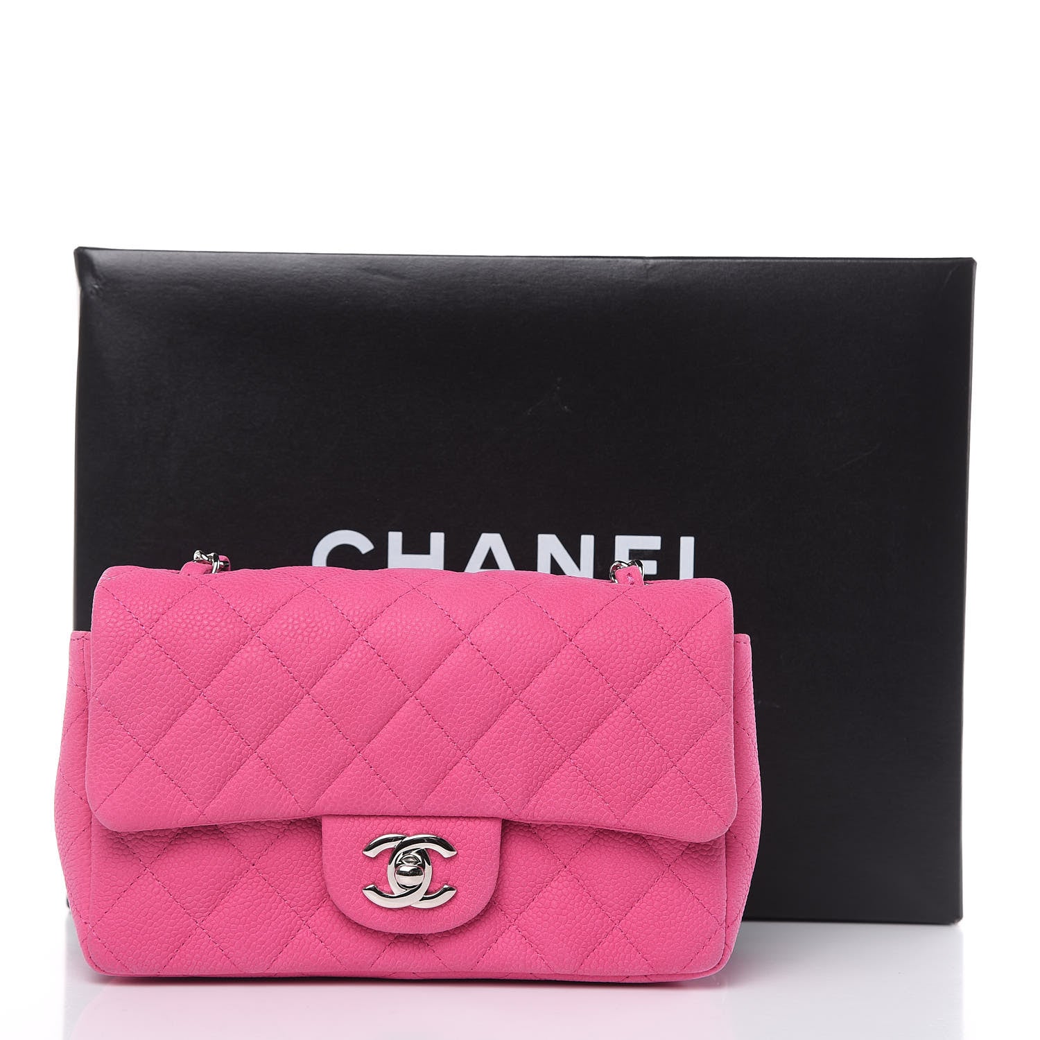 Chanel Iridescent Caviar Quilted Mini Rectangular Flap Pink 13 of 13