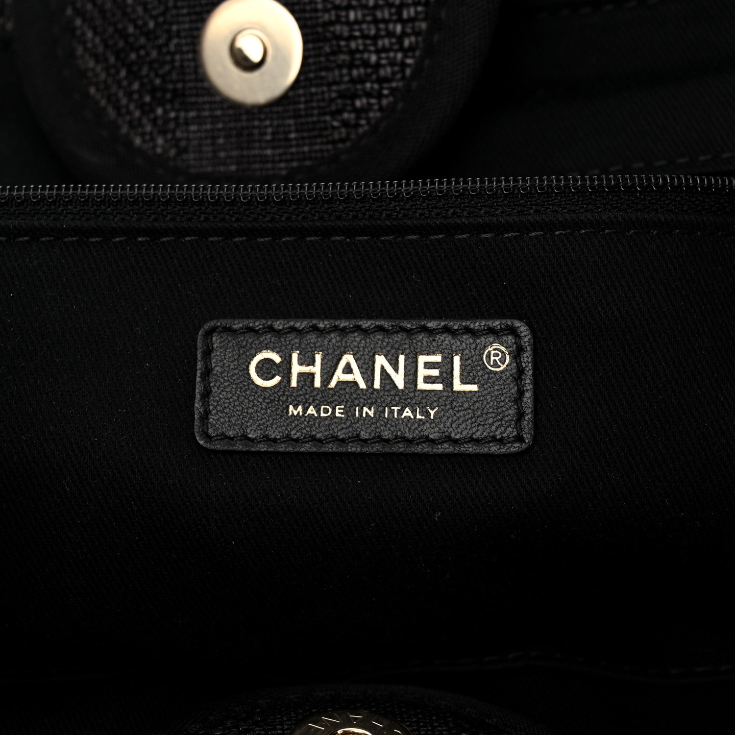 Chanel Mixed Fibers Calfskin Striped Medium Deauville Tote Black 6 of 14