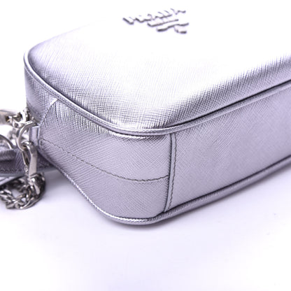 Prada Metallic Saffiano Belt Bag Silver 8 of 10