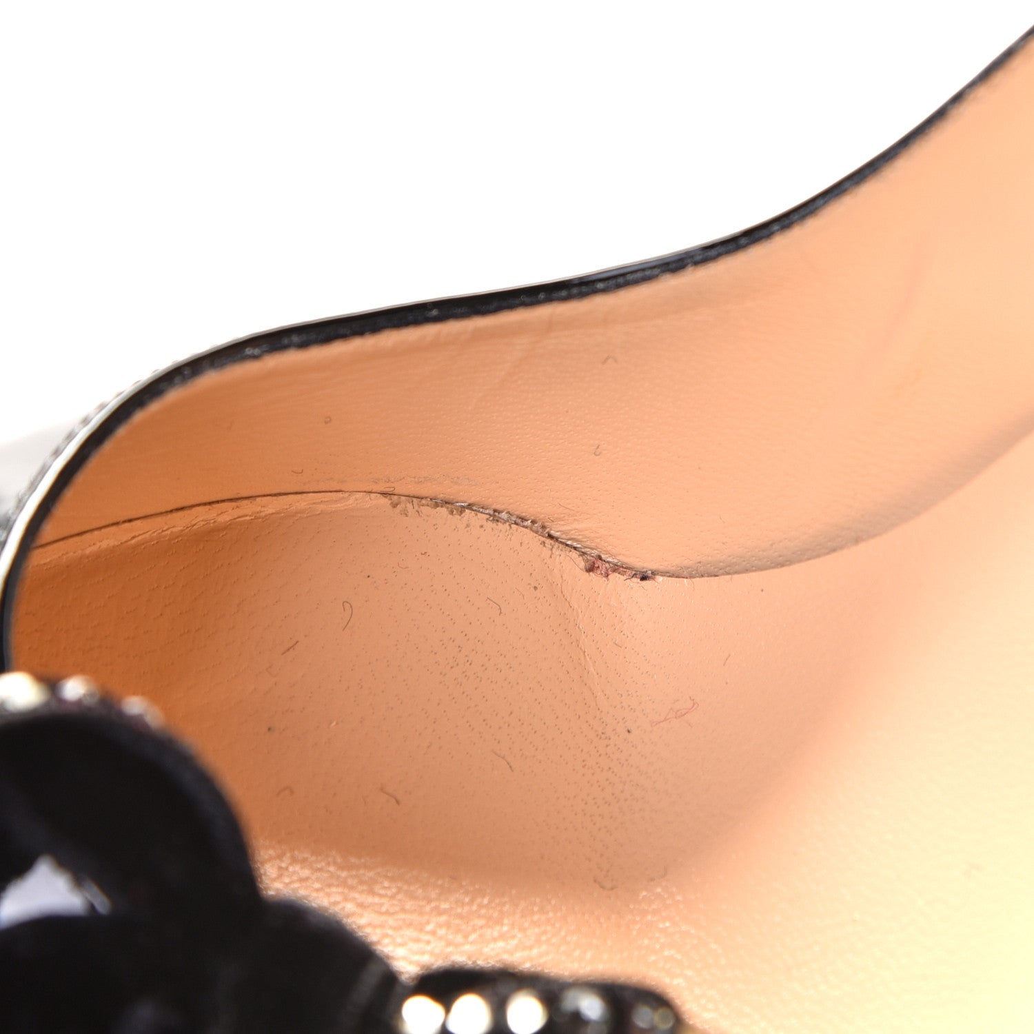 Christian Louboutin Patent Velvet Madame Menule Bow 100 Pumps 36 Black 3 of 11