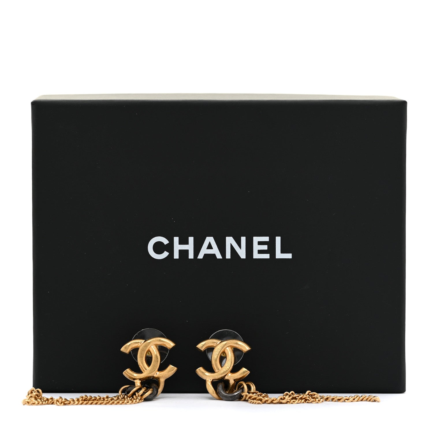 Chanel Chain CC Dangle Earrings Gold 6 of 6
