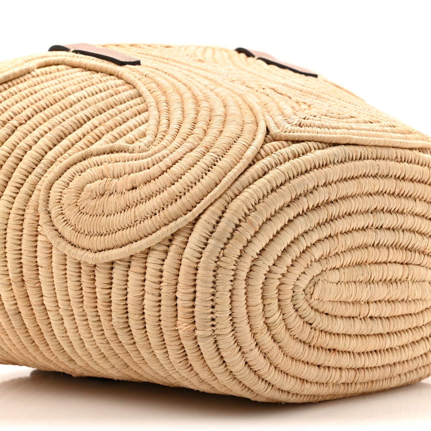 Celine Braided Raffia Calfskin Triomphe Small Panier Tan 1728049
