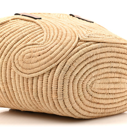 Celine Braided Raffia Calfskin Triomphe Small Panier Tan 9 of 9