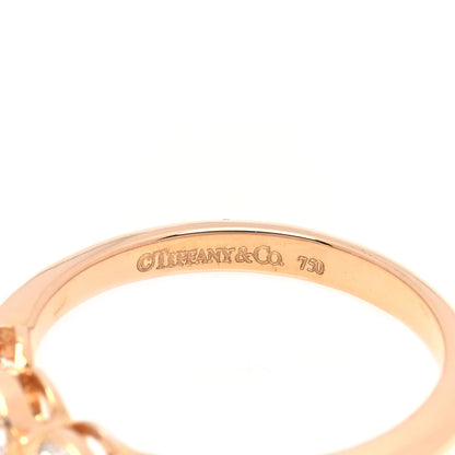 Tiffany 18K Rose Gold Diamond Three Stone Milgrain Ring 46 3.75 4 of 5
