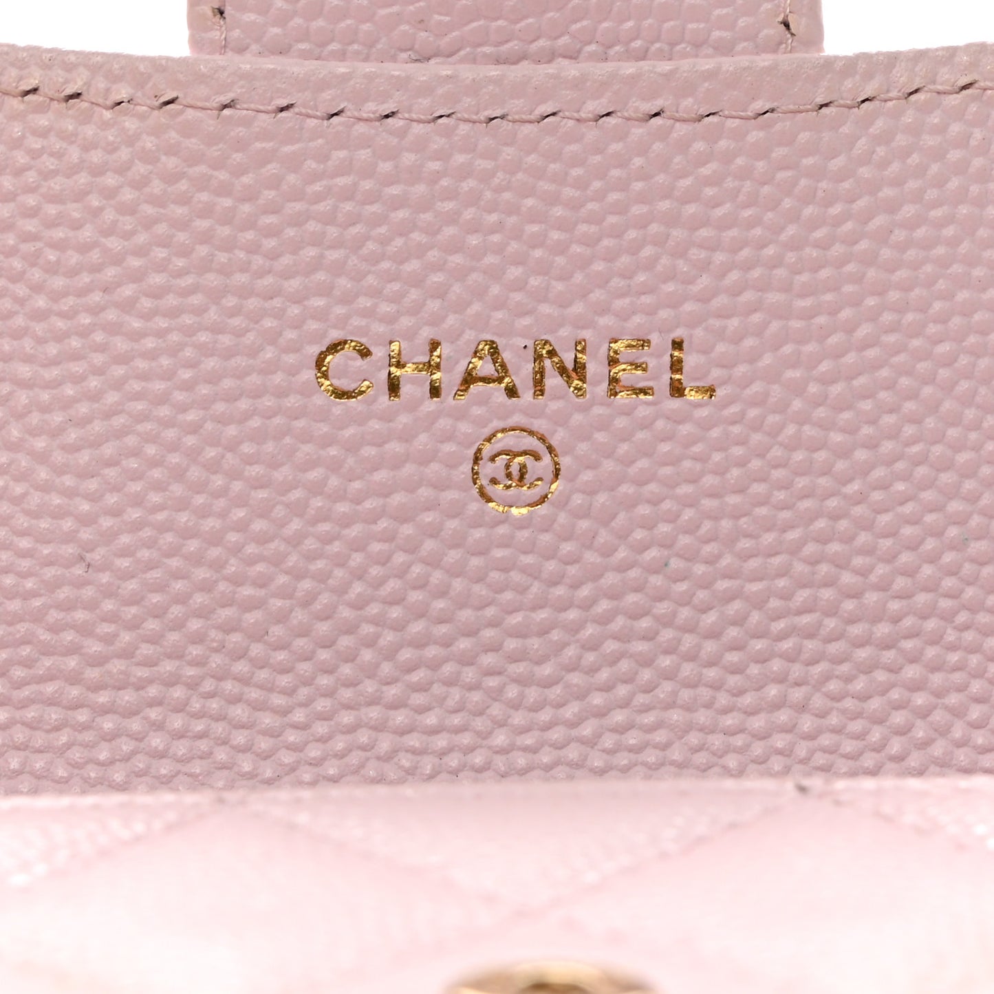 Caviar Quilted Flap Card Holder Wallet Light Pink