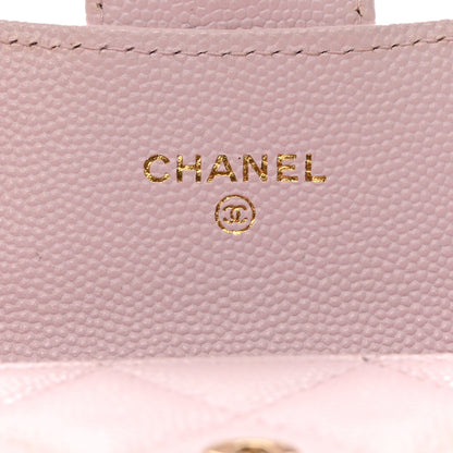 Chanel Caviar Quilted Flap Card Holder Wallet Light Pink 6 of 9