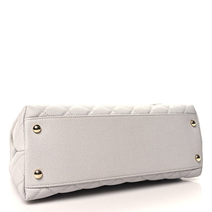 Chanel Caviar Quilted Small Coco Handle Flap Light Grey 4 of 12