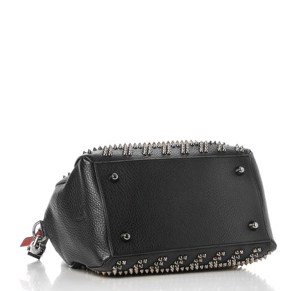 Christian Louboutin Calfskin Mix Chevron Spikes Small Panettone Bowling Bag Black 4 of 8