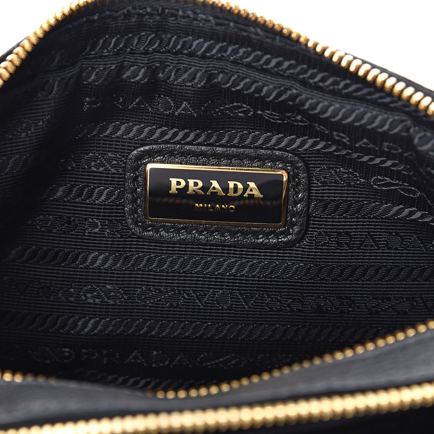 Prada Vitello Daino Medium Double Zip Shoulder Bag Black 6 of 11