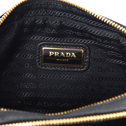 Prada Vitello Daino Medium Double Zip Shoulder Bag Black 6 of 11