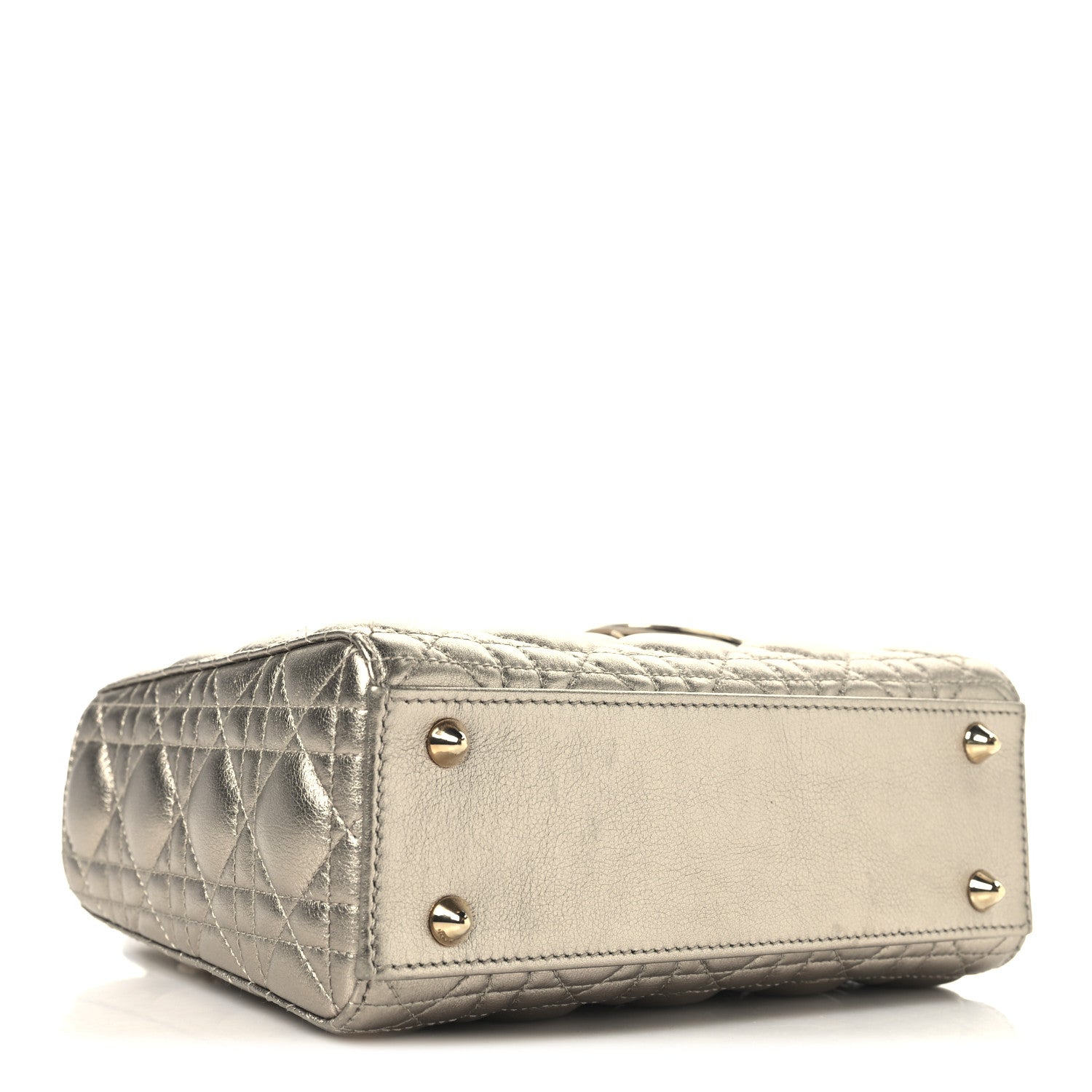 Christian Dior Metallic Lambskin Cannage Small My ABCDior Lady Dior Gold 3 of 8
