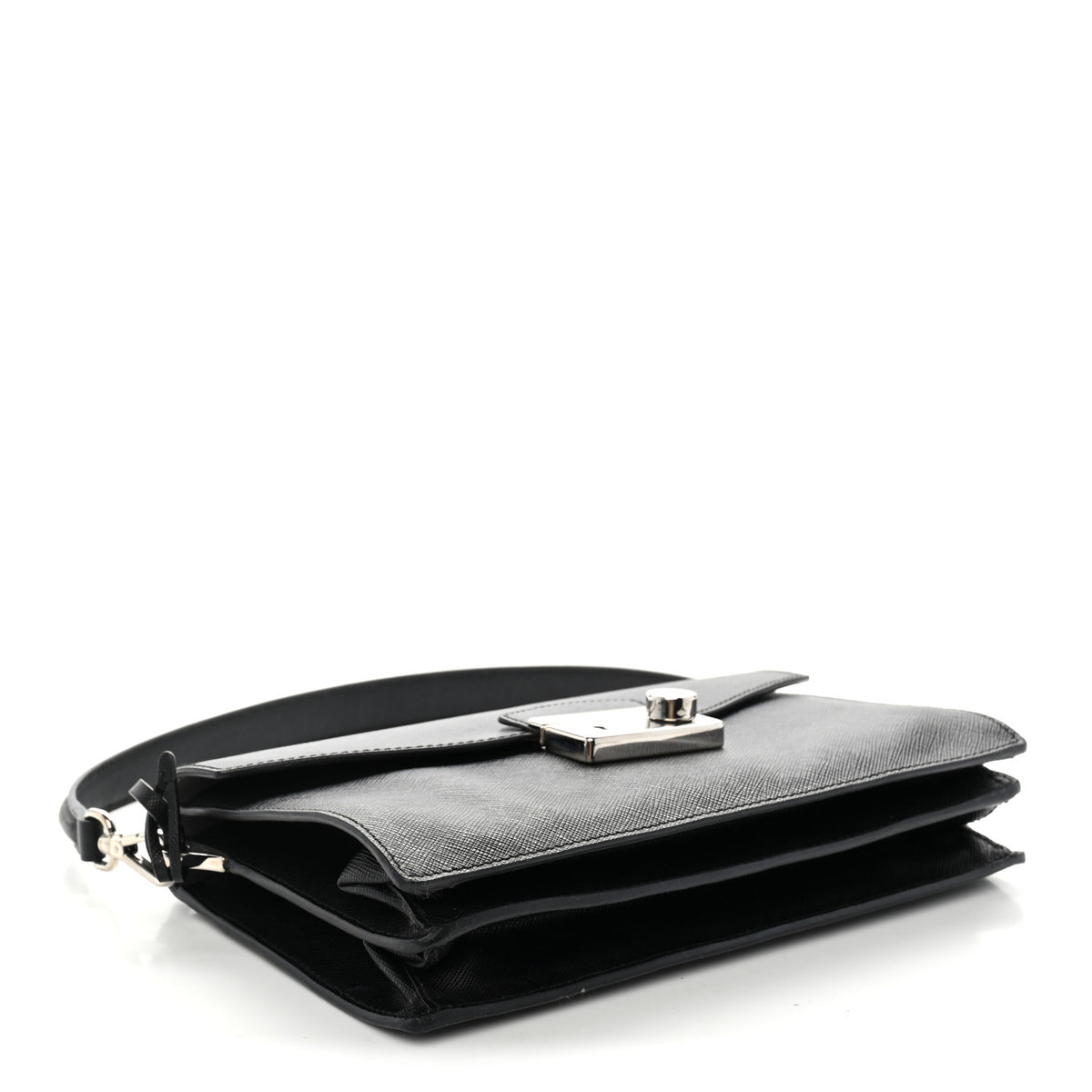 Prada Saffiano Lux Sound Crossbody Bag Black 4 of 11