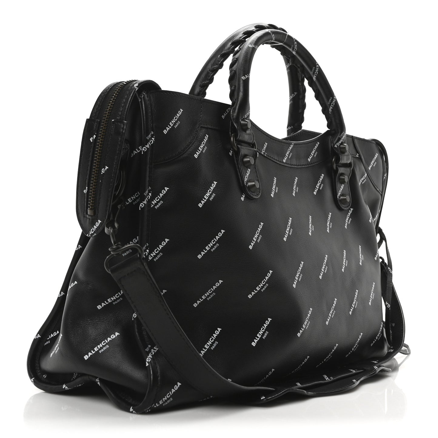 Veau Allover Logo Classic Hardware City Black White