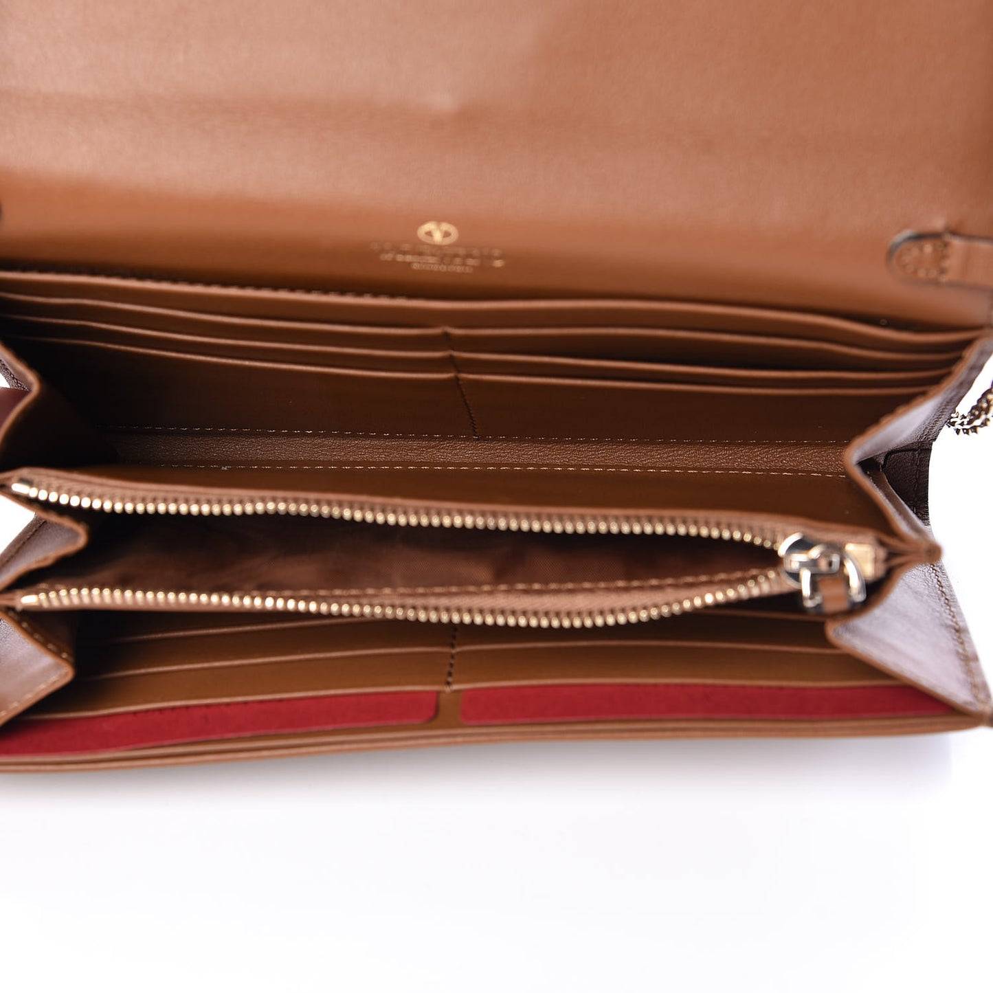 Calfskin Rockstud Tropical Dream Leaf Chain Wallet Flap Bag Tan