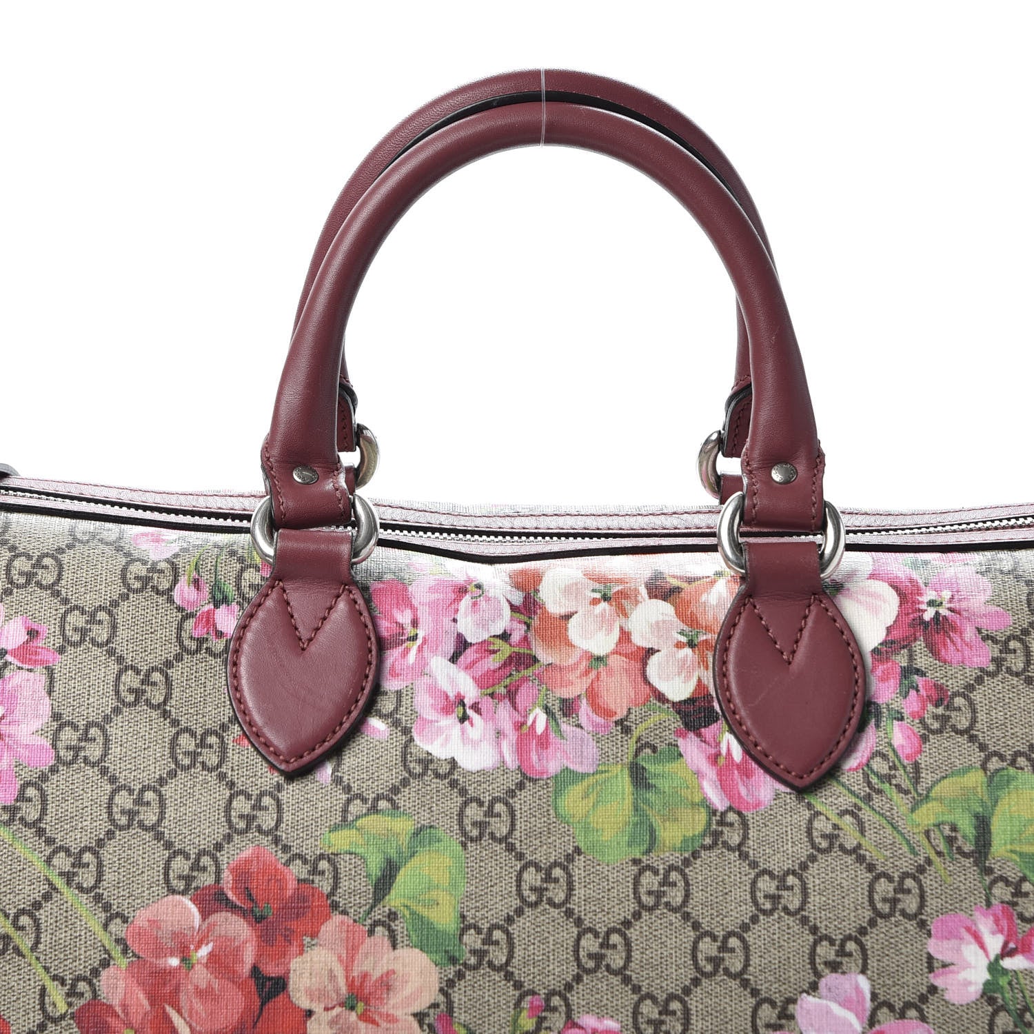 Gucci GG Supreme Monogram Blooms Medium Boston Beige Multicolor Dry Rose 10 of 10