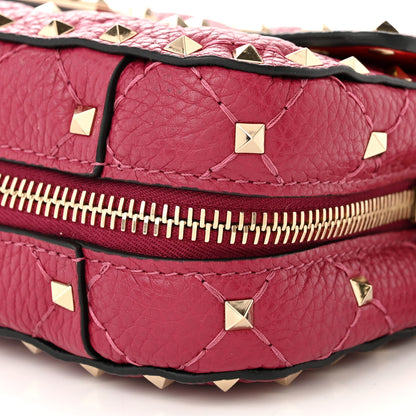 Valentino Garavani Grained Calfskin Small Rockstud Spike Shoulder Bag Berry Pink 9 of 9
