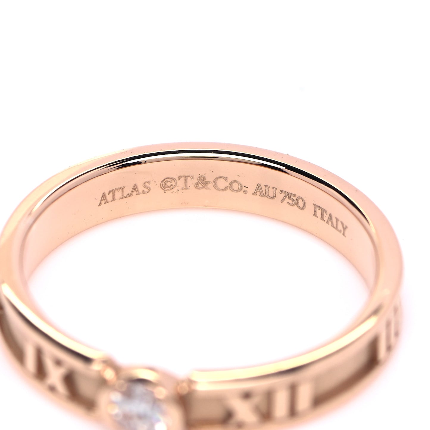 18K Rose Gold Diamond Narrow Atlas Closed Ring 51 5.75