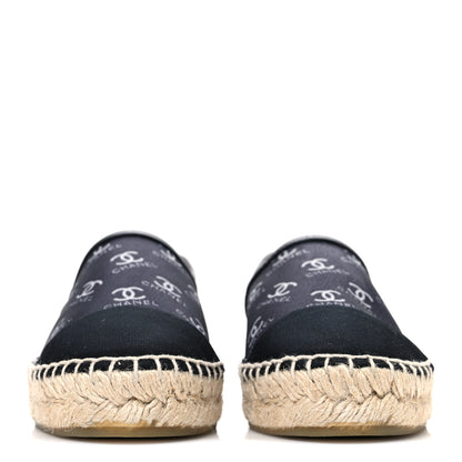 Chanel Mesh Grosgrain CC Espadrilles 36 Black White 3 of 9